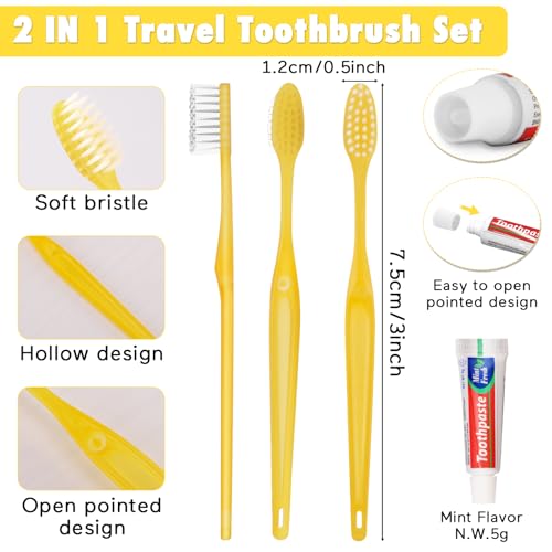 Disposable Toothbrushes with Toothpaste Pack of 200 (200 Count)