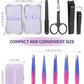 Tweezers Set 9 Pcs Nail Clipper Kit with Case for Eyebrows Grooming (9 Count)