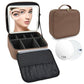 Travel Makeup Bag with LED Mirror and 10x magnifying glass with 3 Lighted Settings