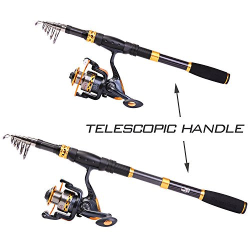 Telescopic Portable Fishing Rod Reel Combo with Spinning Reel and Carrier Bag for Travel
