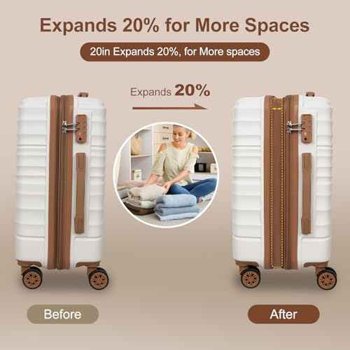 Expandable 22x14x9 Airline Approved 21" Carry On Luggage Set (3 Count)