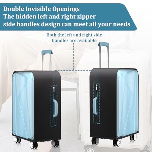 24 Inch Half Clear PVC Luggage Cover TSA Waterproof Protector