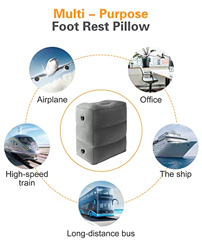 Inflatable Foot Rest Pillow for Airplane Travel