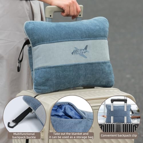Large Soft Travel Blanket and Inflatable Pillow Set