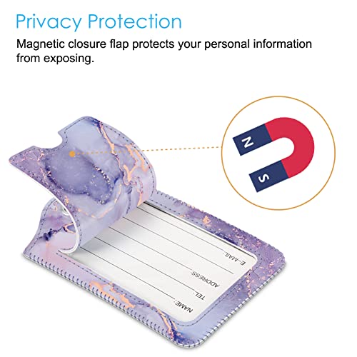 Luggage Tags Privacy Cover ID Label for Travel Bag Suitcase (2 Count)