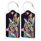 Cat Leather Luggage Tag with Stainless Steel Ring
