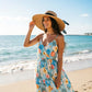 Women Wide Brim Bow Straw Hat Floppy Foldable Beach Sun Hat Roll up Cap UPF 50+