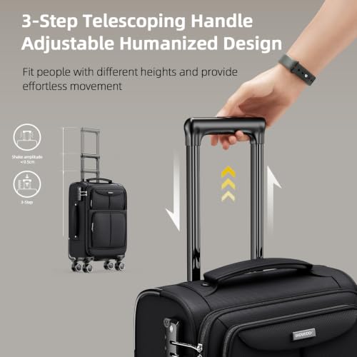 Luggage Sets 3 Piece Softside Expandable Durable Suitcase Sets (3 count)
