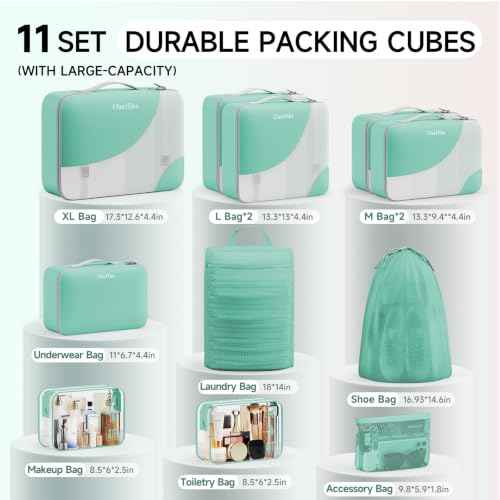 11 Set Packing Cubes for Travel (11 Count)