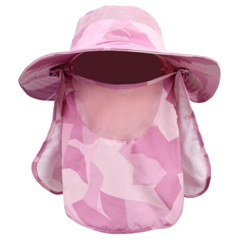 Sun Hats for Men Women Fishing Hat UPF 50+ Breathable Wide Brim Summer UV Protection Hat with Face Cover & Neck Flap