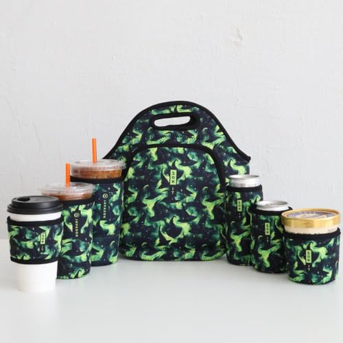 LunchTote Zippered Bag Insulated Neoprene Caddy (Born to Fly / X-Large 6.5 Quart Lunch Tote)