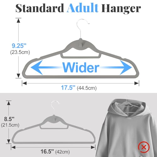 Velvet Felt Stackable Hangers 50 Pack (50 Count)