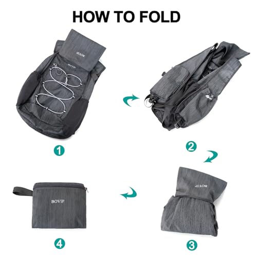 20L Hiking Backpack Lightweight Packable Hiking Daypack Small Travel Outdoor Foldable Shoulder Bag Gray