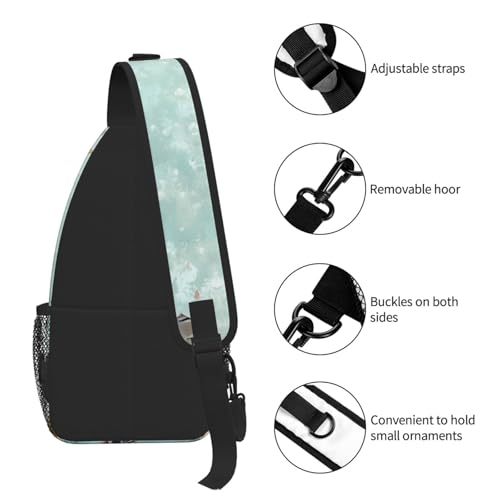 Sling Bag Turtle Sea Coral Ocean Hiking Daypack Crossbody Shoulder Backpack Travel Chest Pack for Men Women