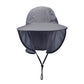 Unisex Outdoor Activities UV Protecting Sun Hats with Neck Flap Black Grey