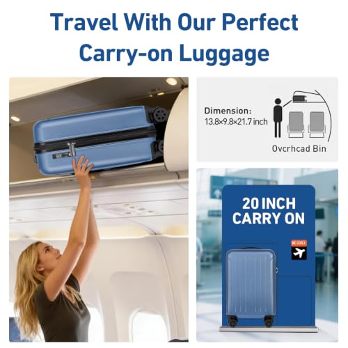 Carry on luggage 22x14x9 Airline Approved Suitcase