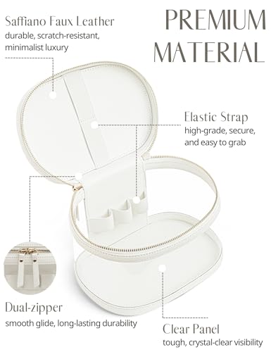 Clear Makeup Train Case Vanity Bag Make Up Travel Bag with Brush Holder