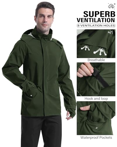 Rain Suit Waterproof Breathable Lightweight 2 (2 Count)