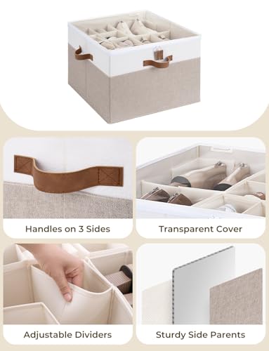 16 Pair Fabric Shoe Storage Box for Closet