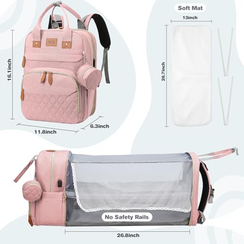Large Diaper Bag Backpack with Changing Station