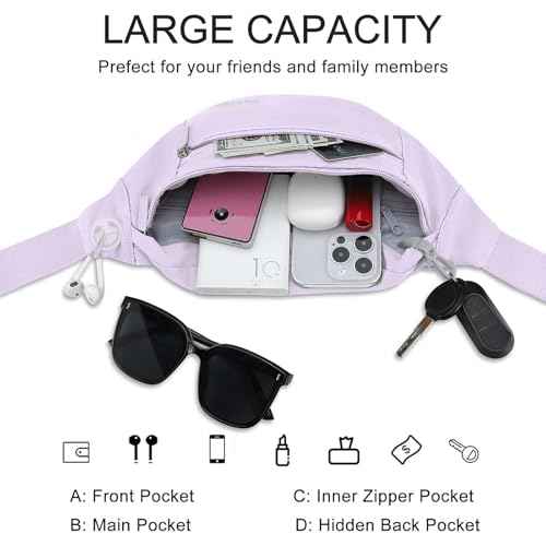 Purple Crossbody Fanny Pack for Women Trendy Belt Bag for Theme Park