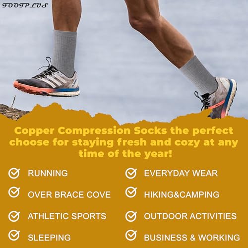 6 Pairs Copper Running Socks (6 Count)