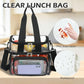 Clear Bag Double Decker Lunch Bag for Stadium Events Adult Large Transparent Tote for Men (Clear#Black)