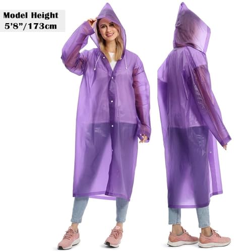 2 Pack Portable EVA Raincoats for Adults