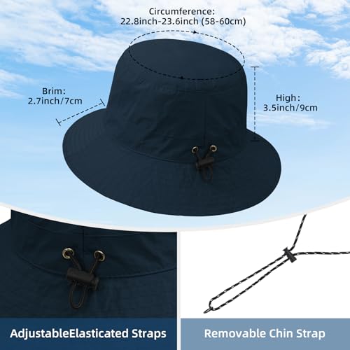 Waterproof Bucket Hats for Woman UPF 50+ Sun Hat Navy