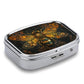 Metal 2 Compartment Pill Organizer Travel Friendly Portable Compact Pill Box Cute Pill Case to Hold Vitamins