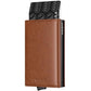 Pop up Card Wallet Minimalist Cash Wallets RFID Blocking Leather Smart Credit Card Holder with ID window for Men