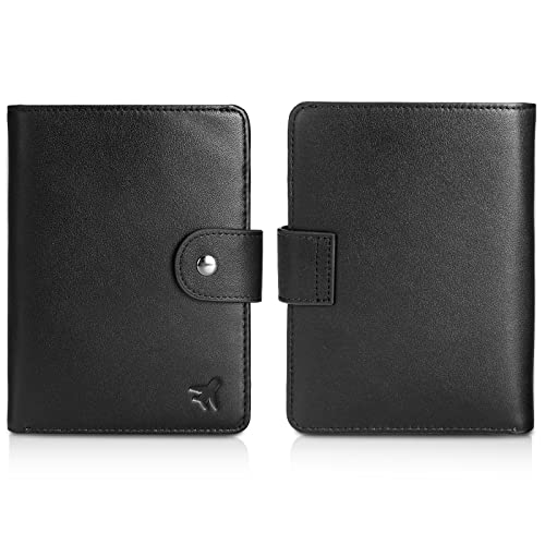 Polare Luxury RFID Blocking Leather Passport Holder Travel Wallet For Men and Women