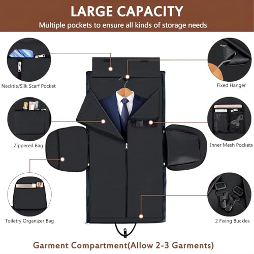 Garment Bag for Travel Convertible Carry on Travel Duffel Bag for Men Women