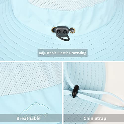 Sun Hats for Men Women Fishing Hat UPF 50+ Breathable Wide Brim Summer UV Protection Hat with Face Cover & Neck Flap
