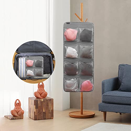 Dual Sided Hanging Closet Organizer for Socks Underwear Bra Kids Storage Organizer for Baby Clothes Toddler Shoes with 26 Pockets