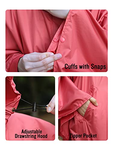 Unisex Rain Poncho Hooded Waterproof Raincoat for Adults Women