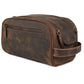 Genuine Leather Toiletry Travel Bag With Waterproof Lining