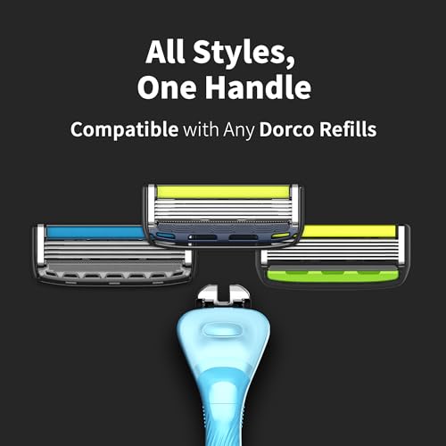 with Earth Razor with Pace 4 Pro Cartridges • Handle Made from Post Recycled Plastic • Premium Blades For Men and Women Body & Face Shaving • One Handle and 5 Cartridges