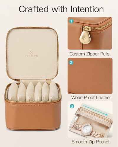 Travel Jewelry Case with Clear 6 Velvet Bags