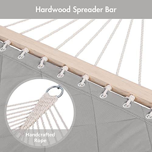 Patio Hammock with Spreader Bars and Detachable Pillow