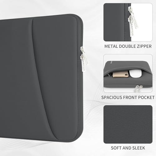 RAINYEAR 15.6 Inch Laptop Sleeve Padded Case Cover with Front Pocket