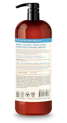 Argan Oil & Vanilla Shampoo for Frizzy Hair (33.8 Fl Oz)