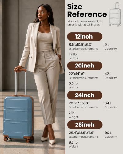 24 Inch Luggage Suitcase with Spinner Wheels TSA Lock