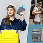 Deluxe Personalized Monogrammed Grey RFID Leather Passport Wallet