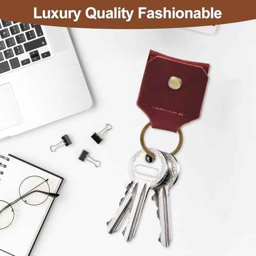Genuine Leather SD Card Holder Keychain