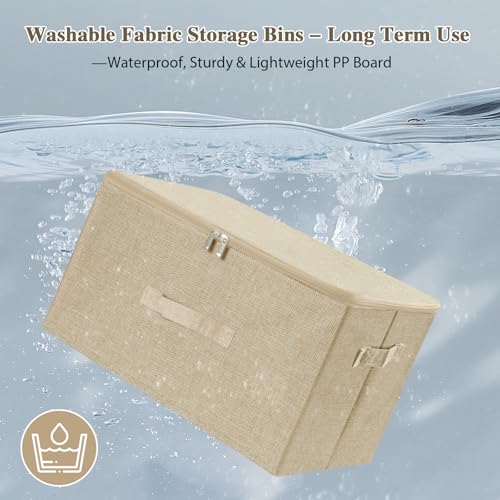 Fabric Storage Bins with Zipper Lids