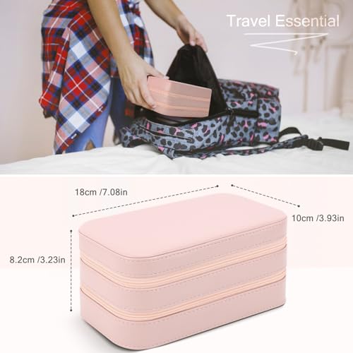Small Travel Jewelry Box with Double Zipper
