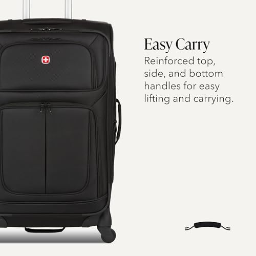 Sion Softside Expandable Spinner Luggage Durable Lightweight Travel Suitcase