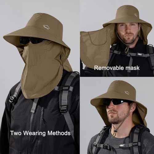 Sun Hat for Men Women with Neck Flap