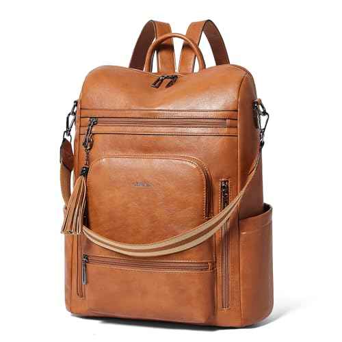 Vegan Leather Laptop Backpack for Women 15.6 inch Work Backpack Fashion Travel Backpack Purse for Business College